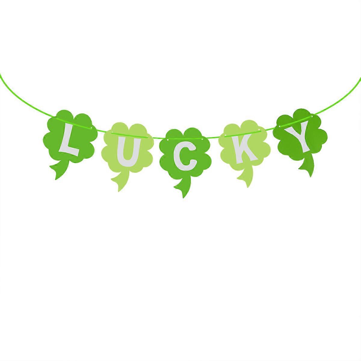 Spring Party Decorations Clover Garland Patricks Day Style Irish Festival Paper Tag 3 Meters 1Set