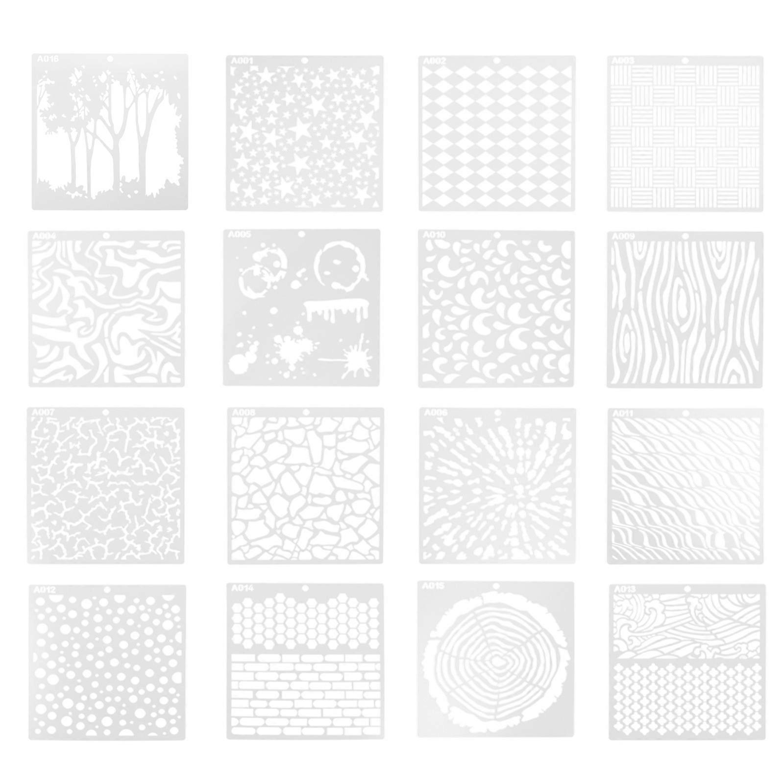Practical 16 Pack Plastic Drawing Stencils for DIY Painting Crafts – Reusable Smooth Templates for Wall Art, Signs & Home Decor Projects