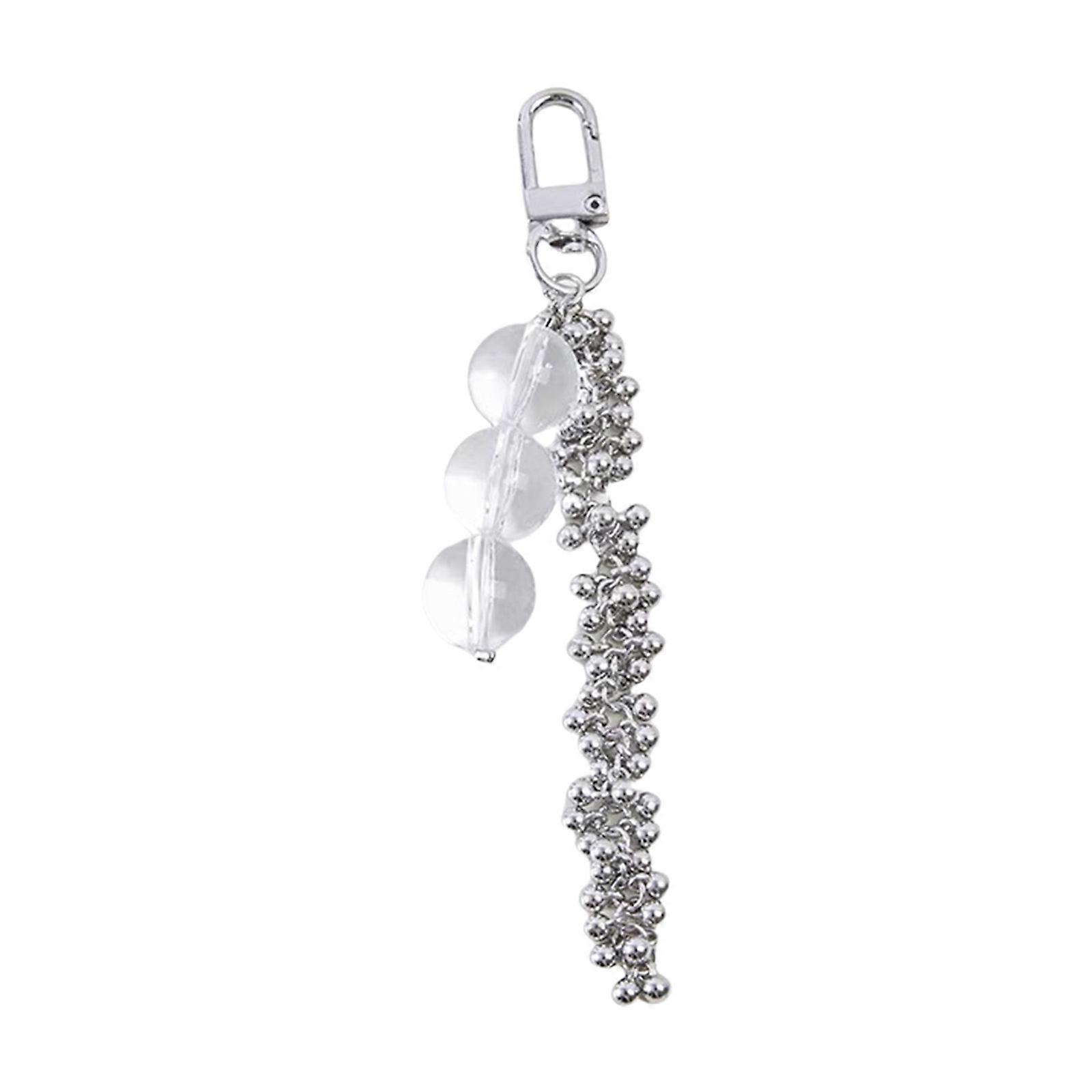 Modern Fringed Key Holder Soft Textured Design Multiple Color Option Bag Ornament Decorative Phone Case Ornament Gift Transparent