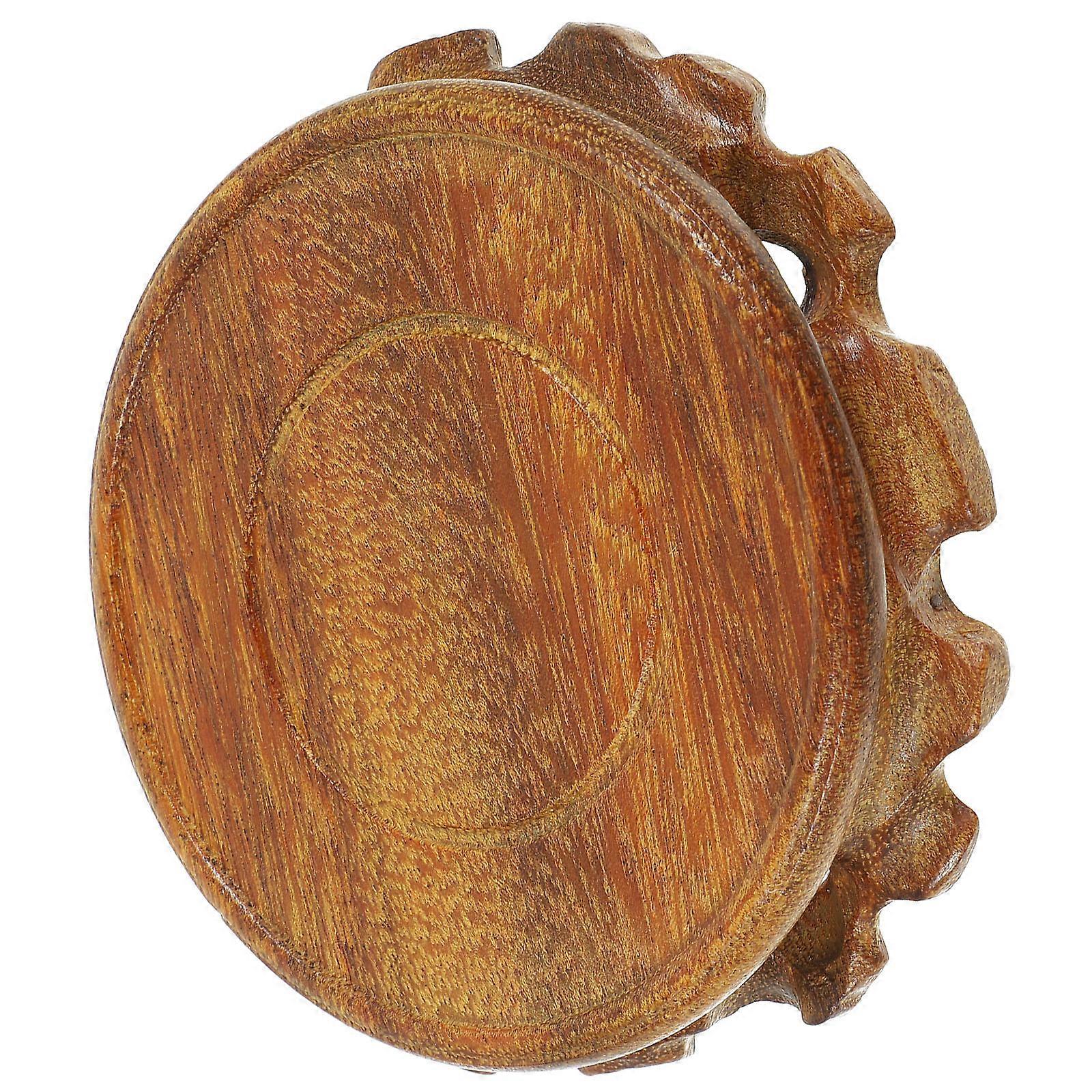 Rustic Solid Wood Pedestal Stand for Teapots, Buddha Statues, and Flower Pots – Round Tabletop Display Base for Collectibles and Home Decor