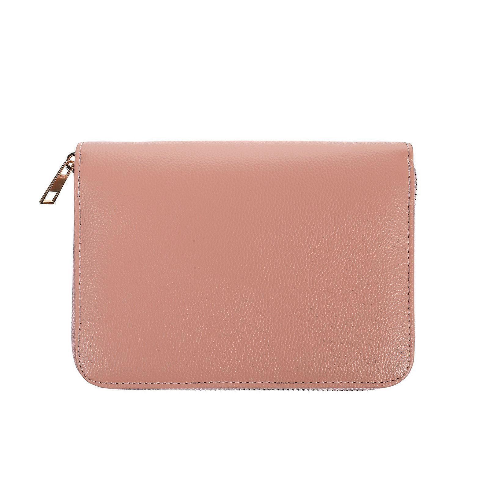 Stylish Pink PU Binder Wallet with Ample Storage Cash Organizer for Home, Office, School – Refillable Budgeting Envelope for Money Saving and Card