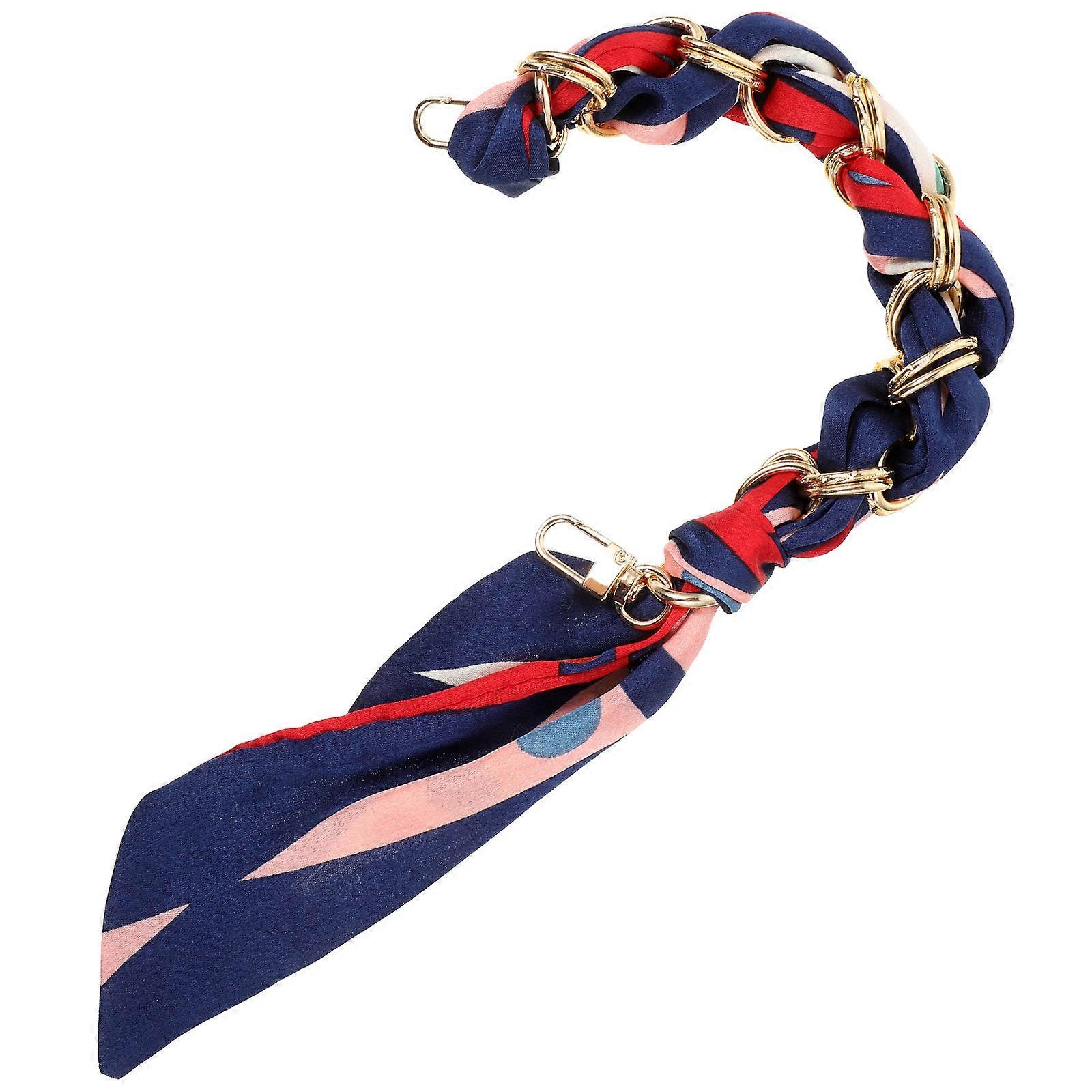 Decorative Handbag Replacement Chain with Short Silk Ribbon Strap – Lightweight, Reusable Bag Accessory for Handbags, Clutches, and More