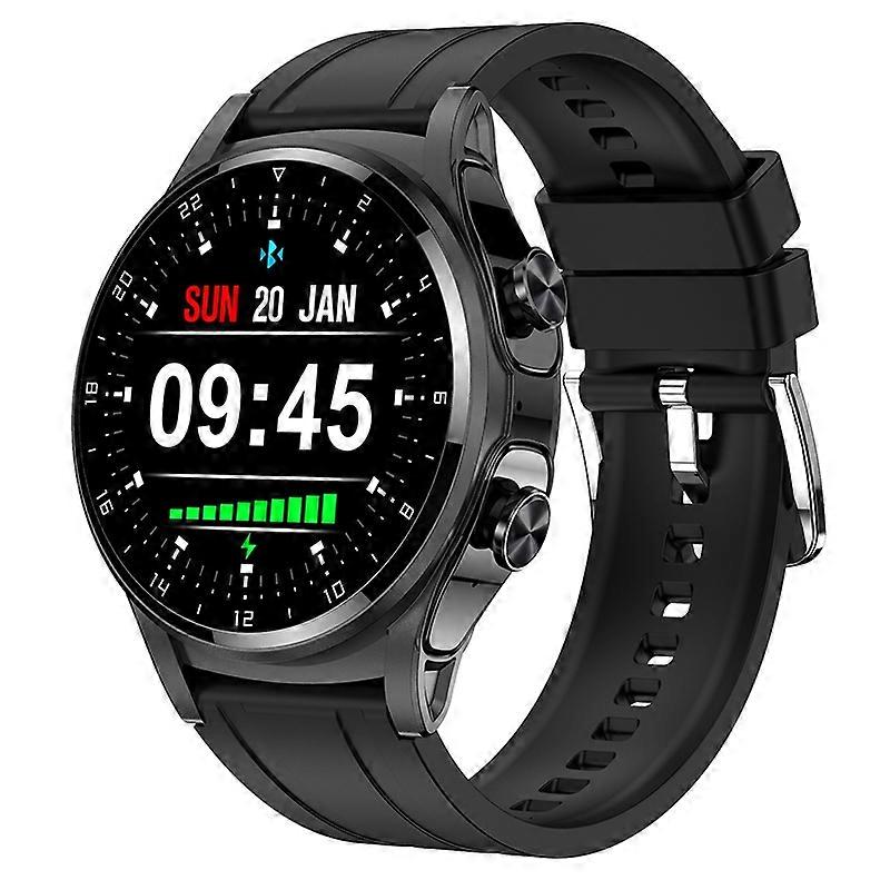 GT66 2-in-1 Silicone Strap Smart Watch with Earbuds, TWS Headset Combo 1.39&quot; Bluetooth-compatib