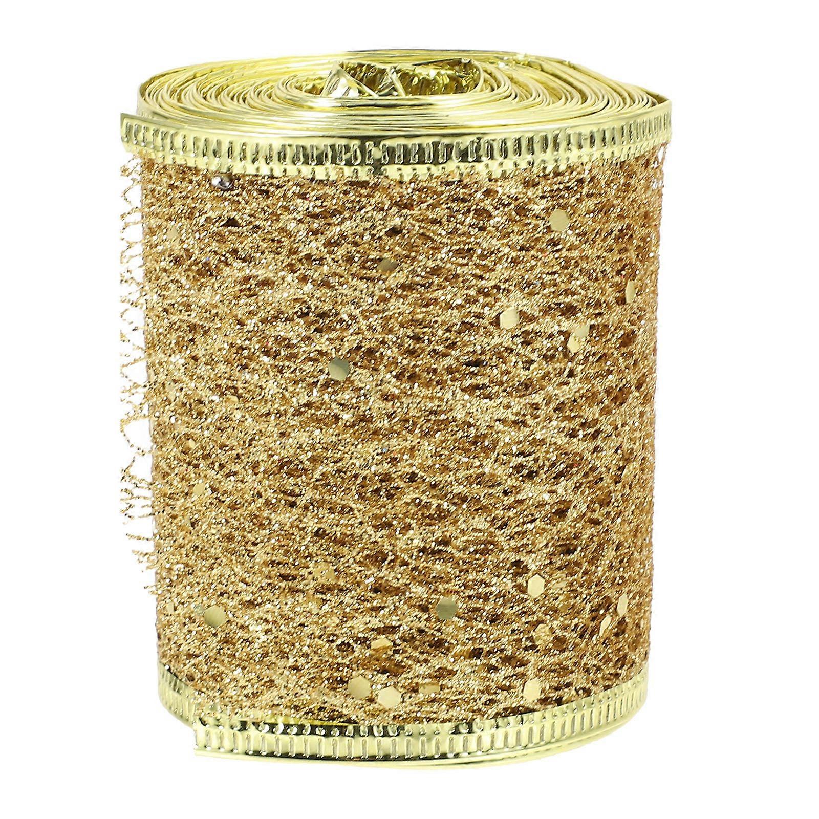 1 Roll Decorative Glitter Mesh Ribbon for Flower Wrapping Xmas DIY