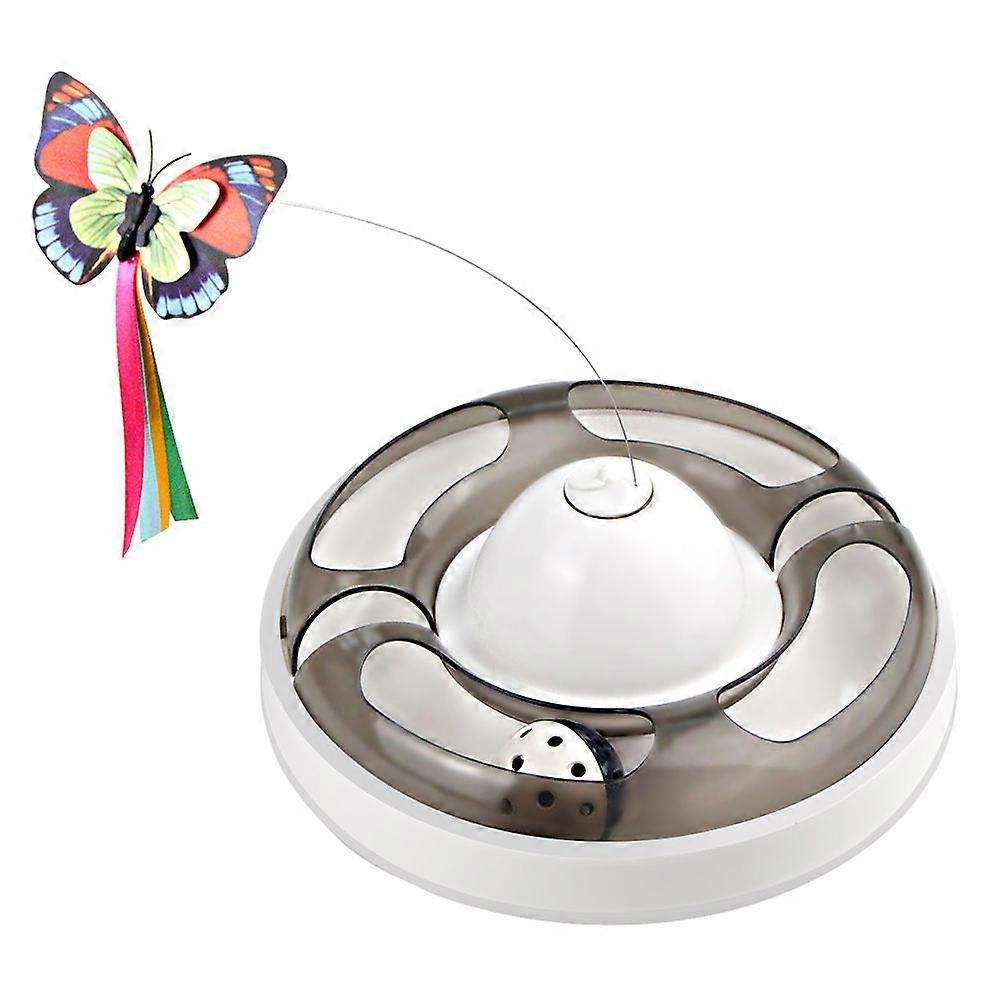 Cat Turntable Toy Electric Cat Toys Turntable Pet Toy For Owner Interaction Grey 23.5x8.5cm Chase 1Pack