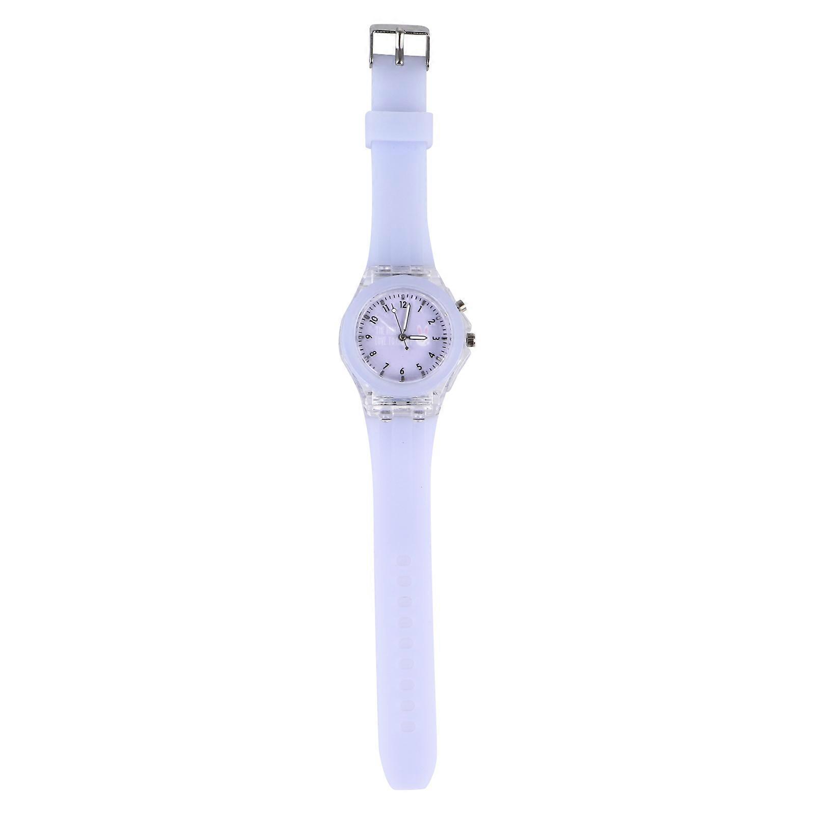 Kid Watches Children Watch Luminous Cartoon Design Rabbit Pattern Violet Silicone Adjustable Strap For 1Pack