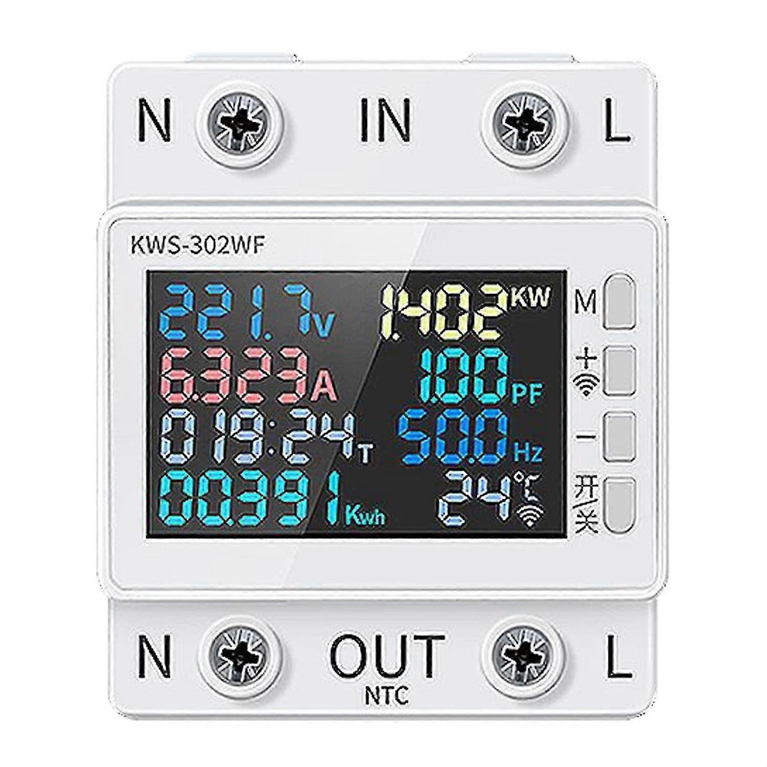 Wifi Power Meter Remote Apps Control Rail Mount AC-Energy Meter for Industry