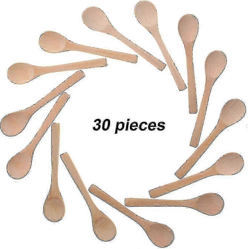 お茶の砂糖蜂蜜調味料ミックスカラーのための30ミニ木製スプーン