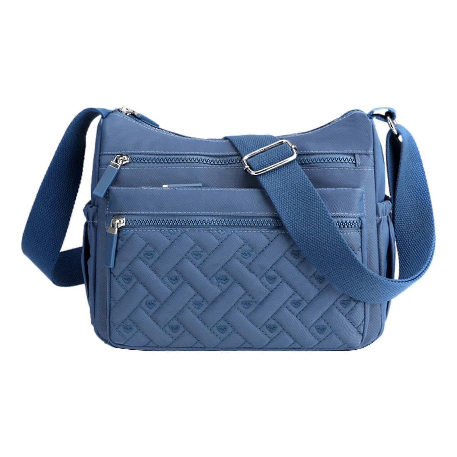 Shoulder Bag for Men and Women with Retro Design, Multiple Pockets Messenger Satchel, Blue