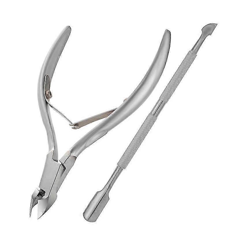 Cuticle trimmer with cuticle pusher - cuticle remover Cuticle nipper Professional stainless steel cuticle pusher