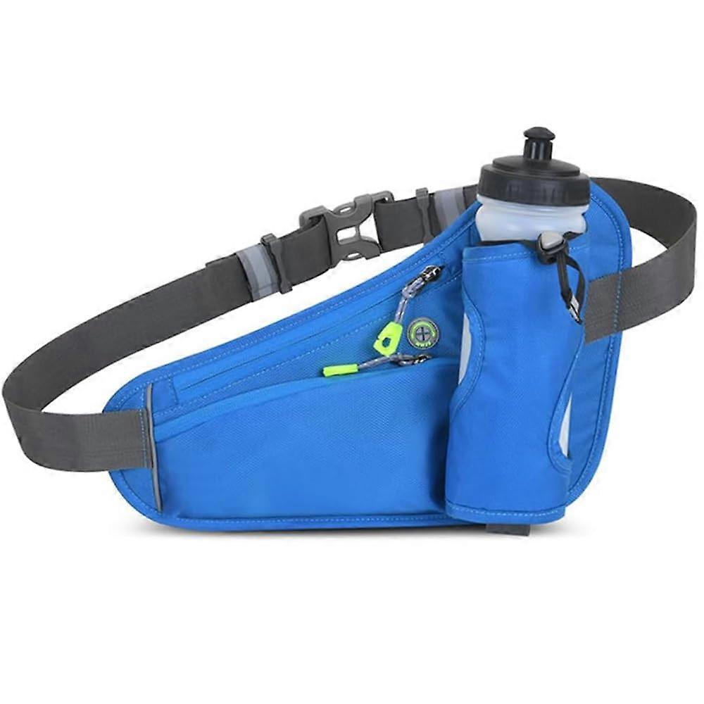 Running Belt for Mobile Phone, Waist Bag with Bottle Holder, Adjustable for Men and Women Blue