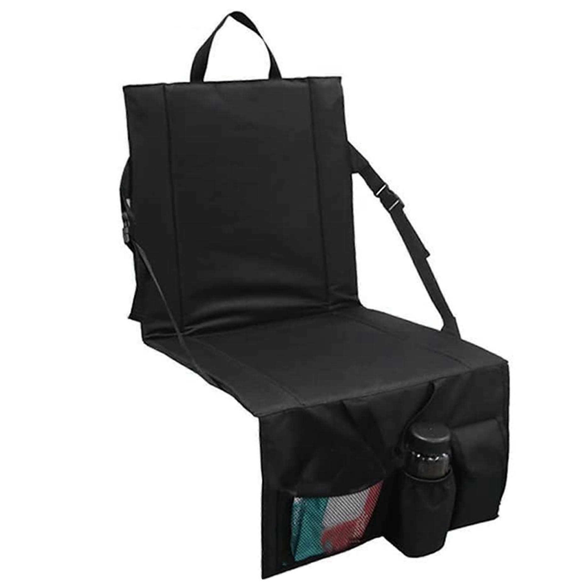Stadium Seat with Back Support, Anti-Slip Bleacher Chair, Foldable Design, Portable with Shoulder Strap for Outdoor Use