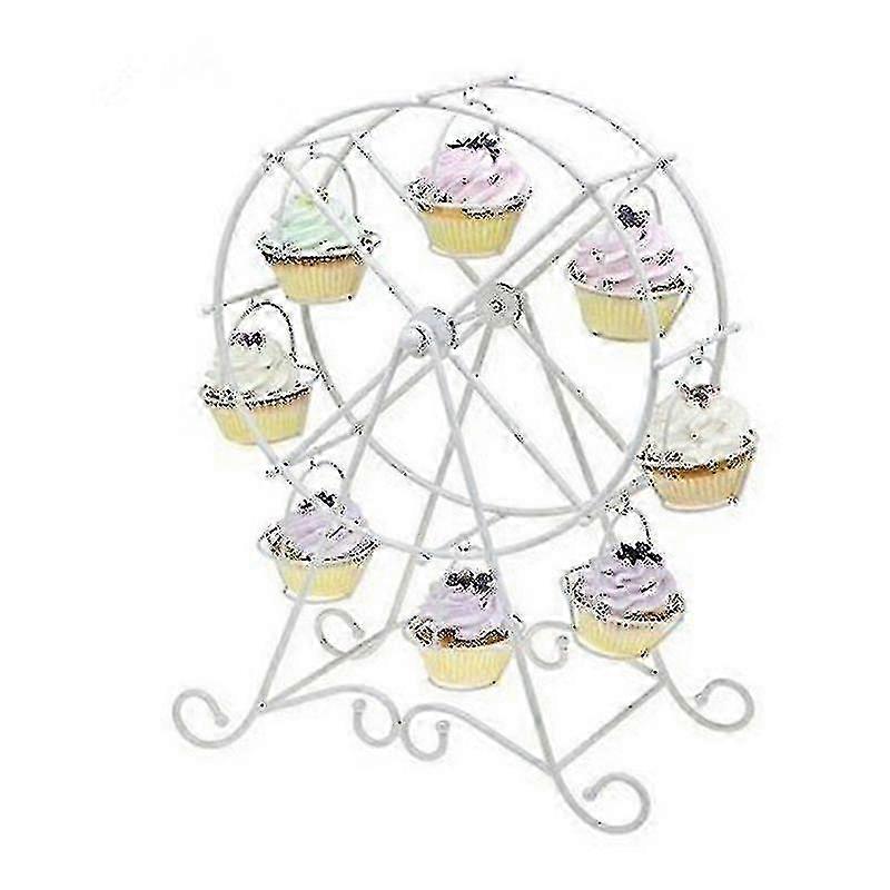 Rotierendes Riesenrad Dessert Server 8 Cupcake Serviertablett Karneval Zirkus Thema Edelstahl Zekai Weiß