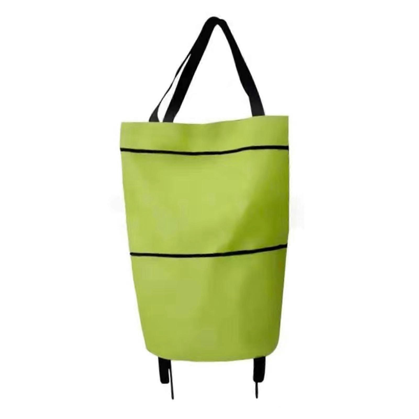 Foldable Shopping Bag with Wheels, Expandable Grocery Storage Tote, Durable Material, Lightweight Design, Large Capacity