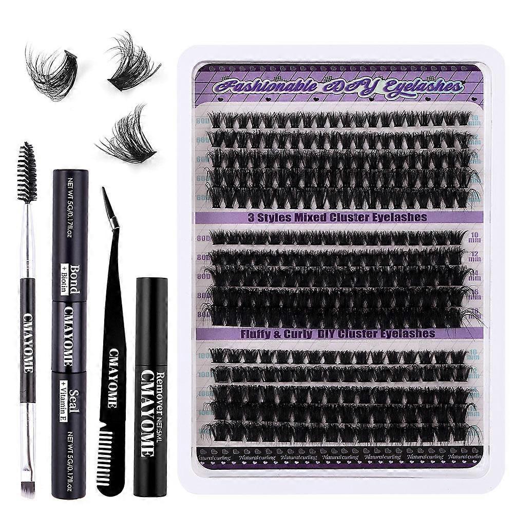 Professional Individual Lashes Kit 30D-100D Black Flexible Natural-Looking DIY Eyelash Extensions With Organized Tray For Easy Application