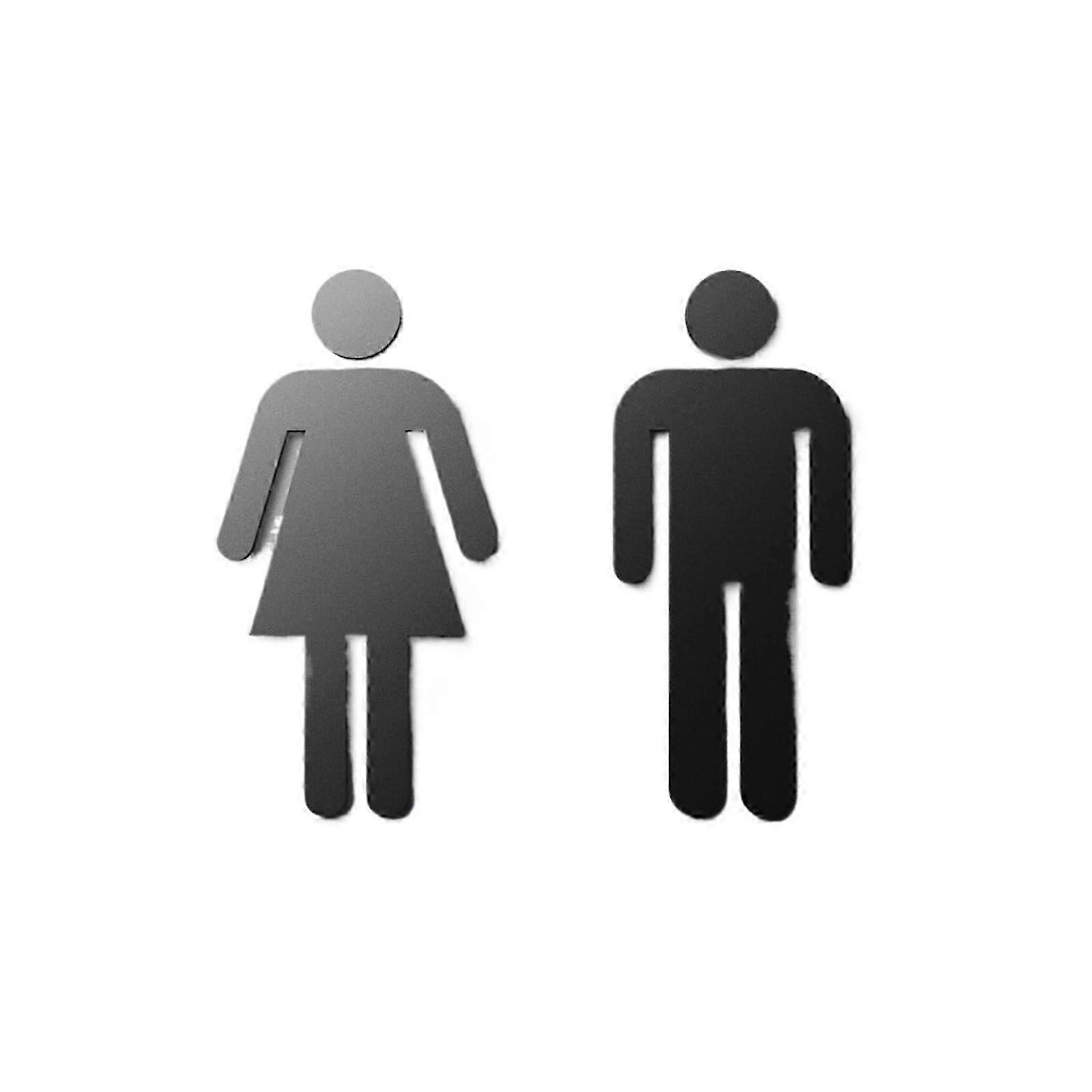 Matte Floating 3D Relief Arrow Toilet Sign Plate Elegant Wash Room Door Wall Label for Restroom