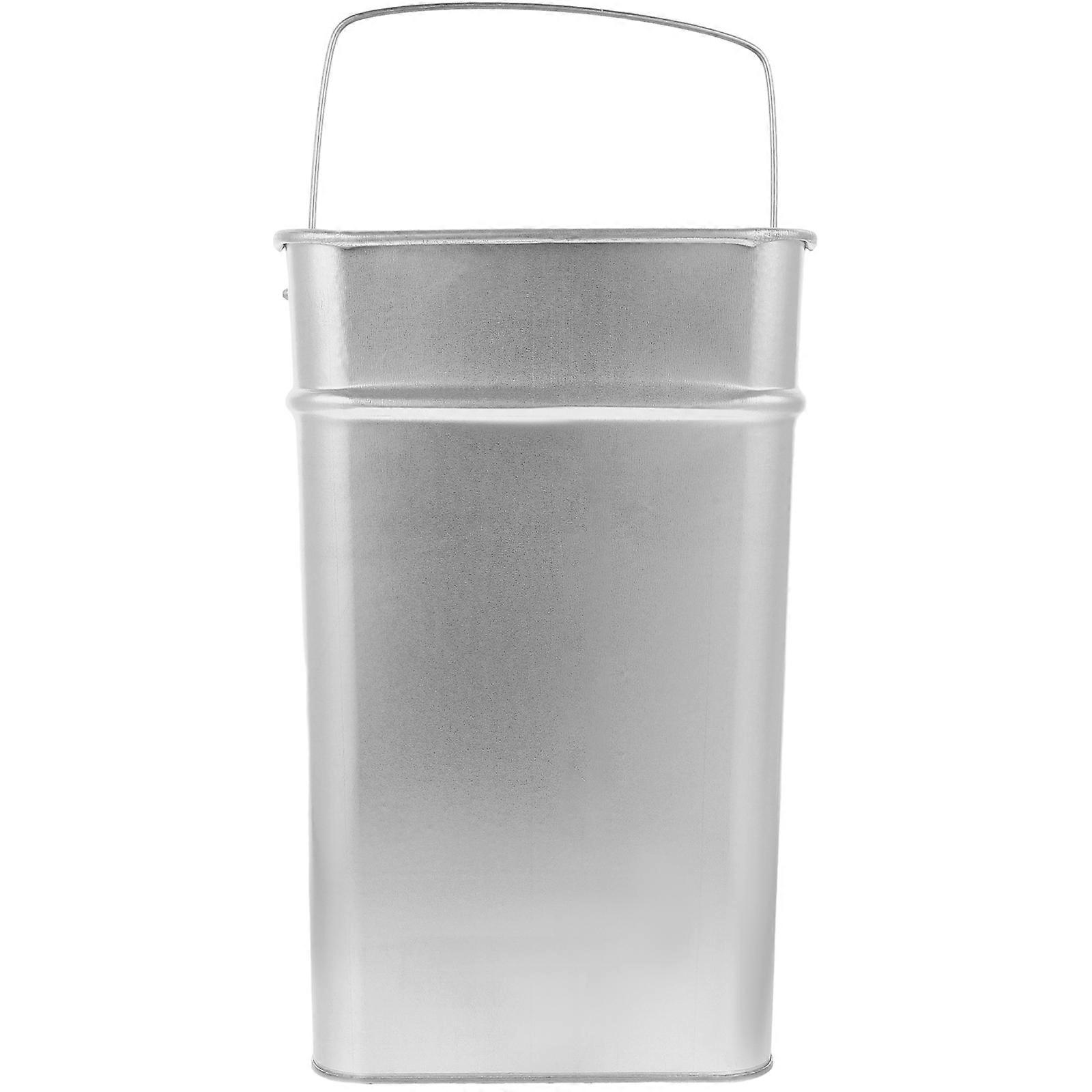 Multipurpose Metal Trash Can Outdoor Garbage Bucket Container For Patio Use Anti Corrosion Simple Design 1Set
