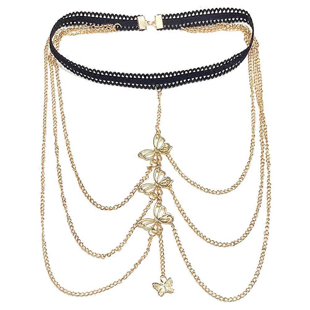 Layered Thigh Chain Durable Summer Beach Party Multi 17X15CM 1Pack