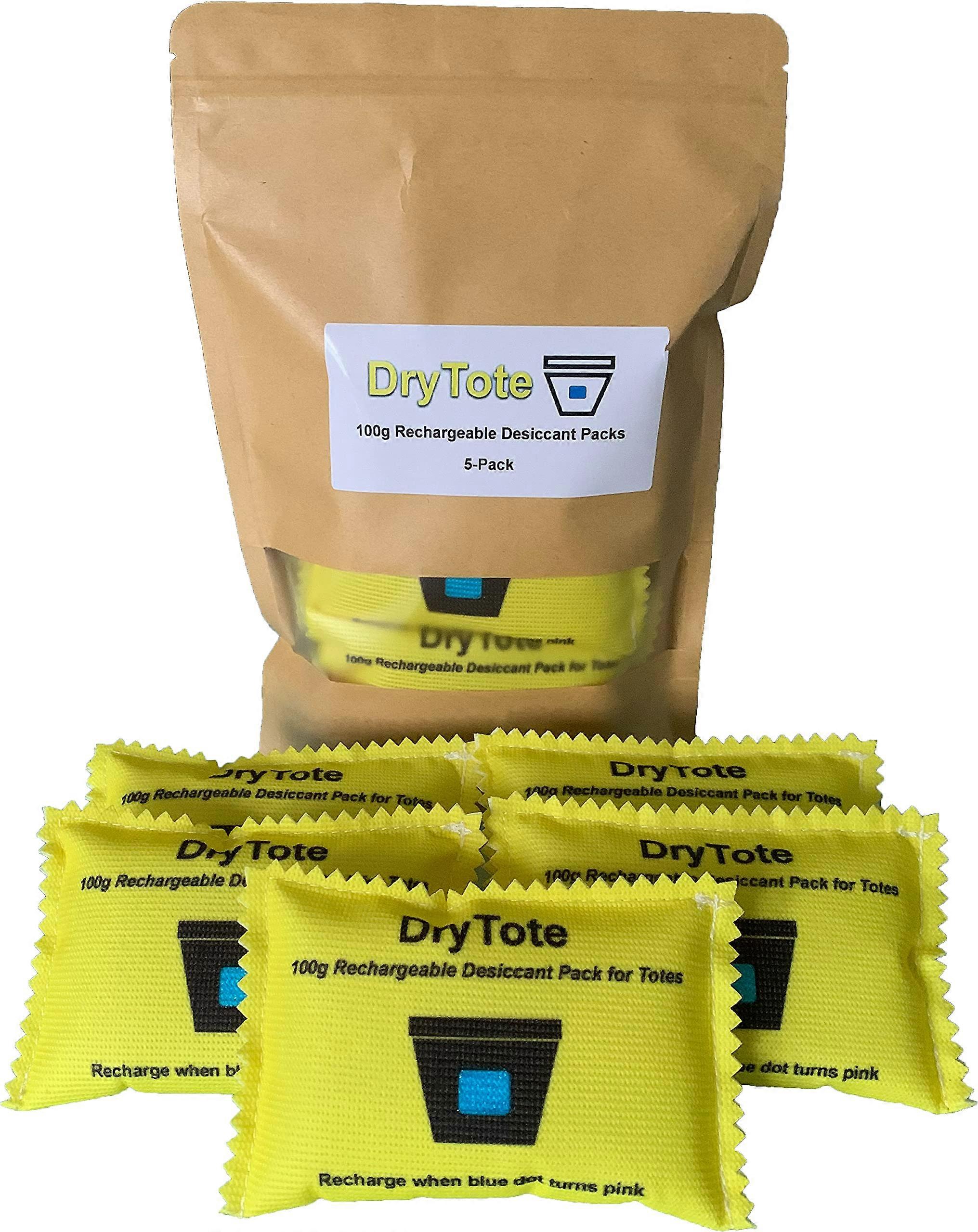 100g Rechargeable Desiccant 5 Pack Moisture Absorbing Dehumidifier Bags for Storage Containers and Travel Use