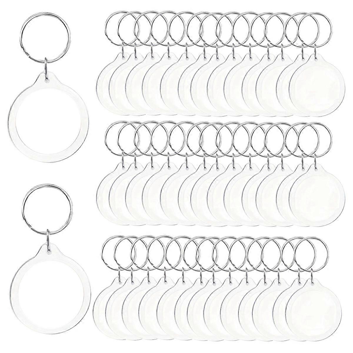 100pcs Pendant Picture Frame Keyrings, Acrylic Photo Frame Keyring Holder, Make Your Own Personaliz