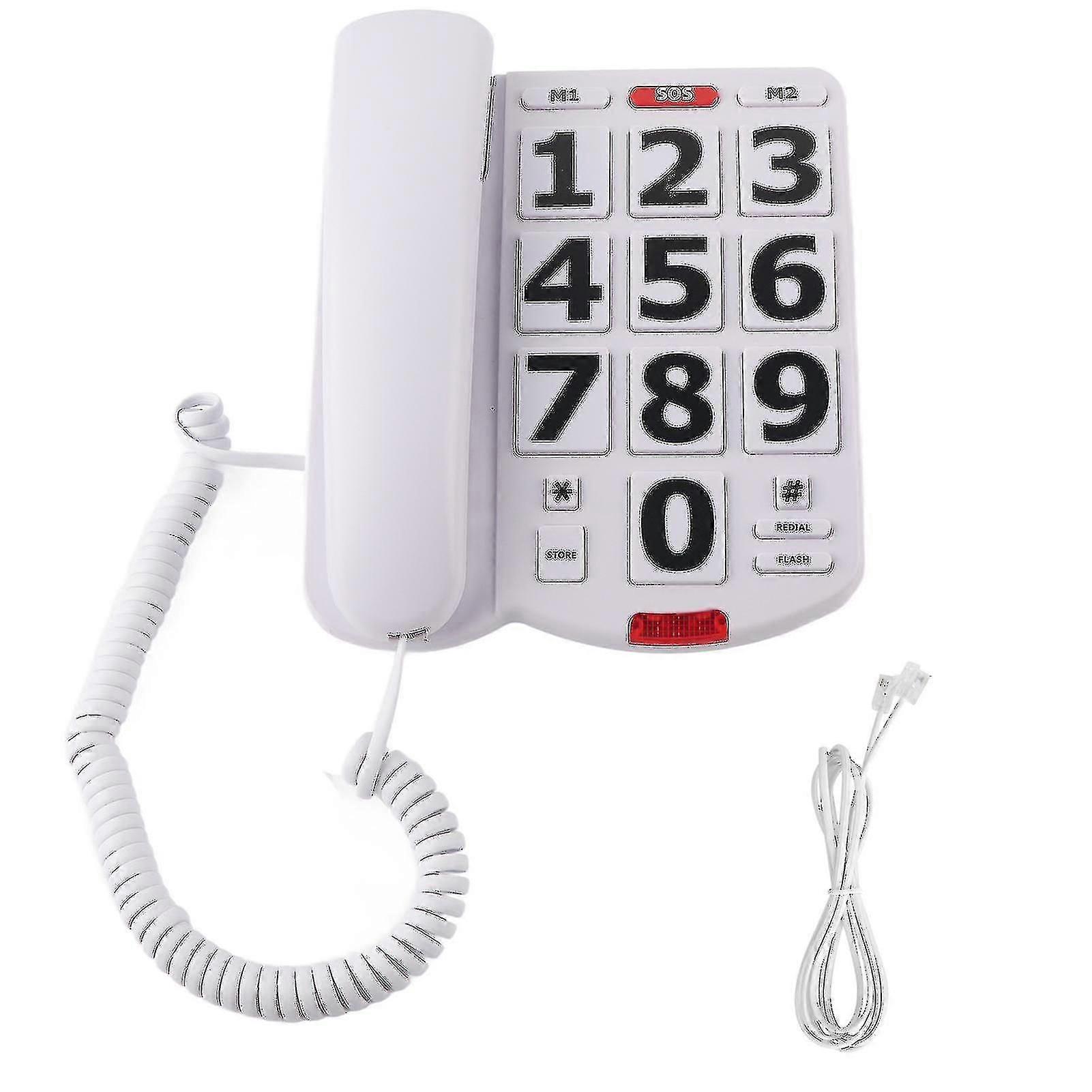 Fasttelefon med store knapper for eldre og hørselshemmede