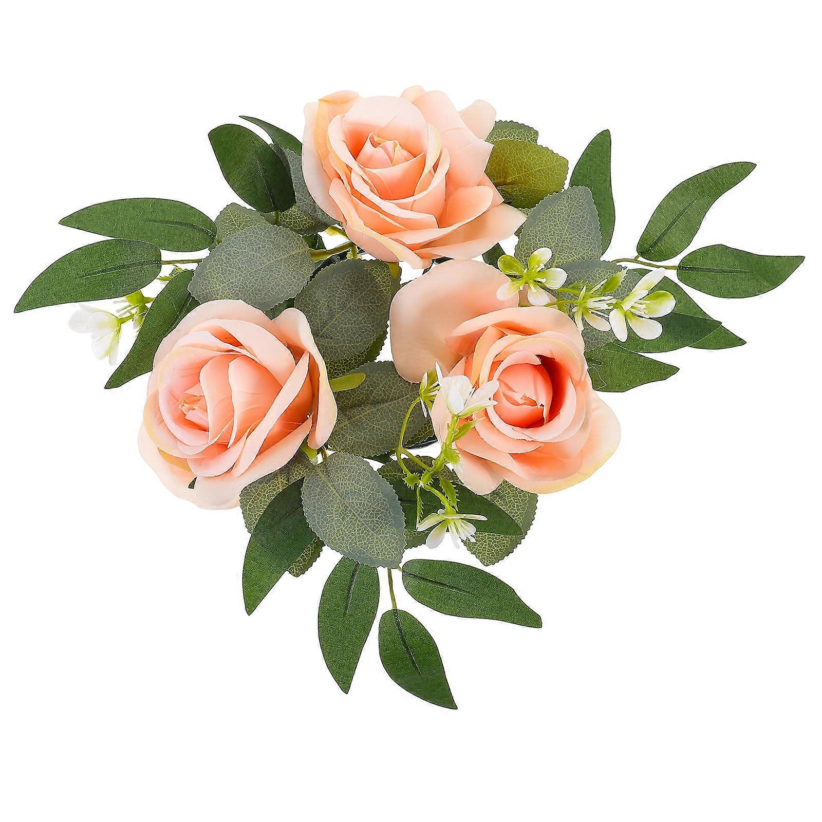 Artificial Flower Wreath For Table Realistic Fake Flower Candle Holder Versatile Cloth Table Decoration 1Set
