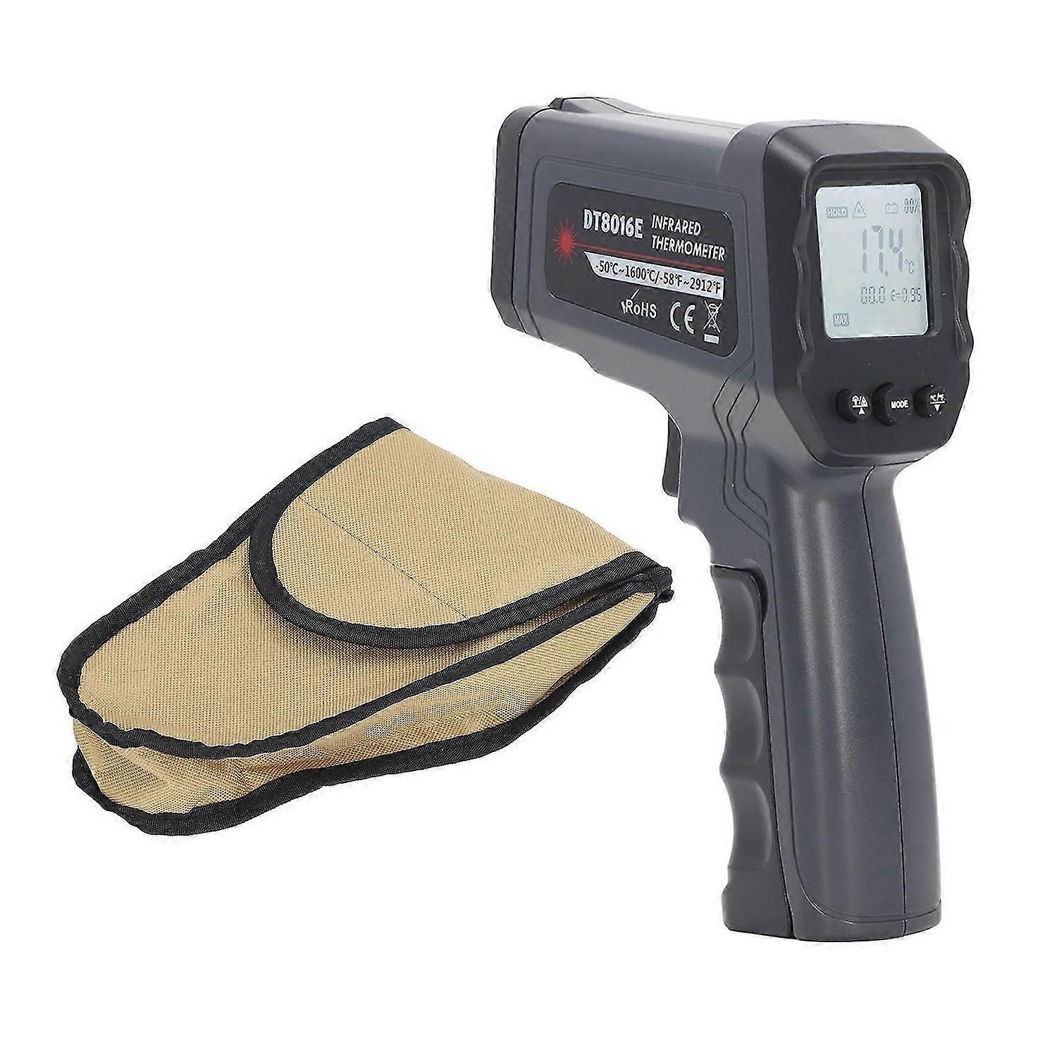 Handheld Thermometer 12:1 50:1 Measured Distance Ratio LCD Display Heat Temperature Meter Gauge Gun 501600
