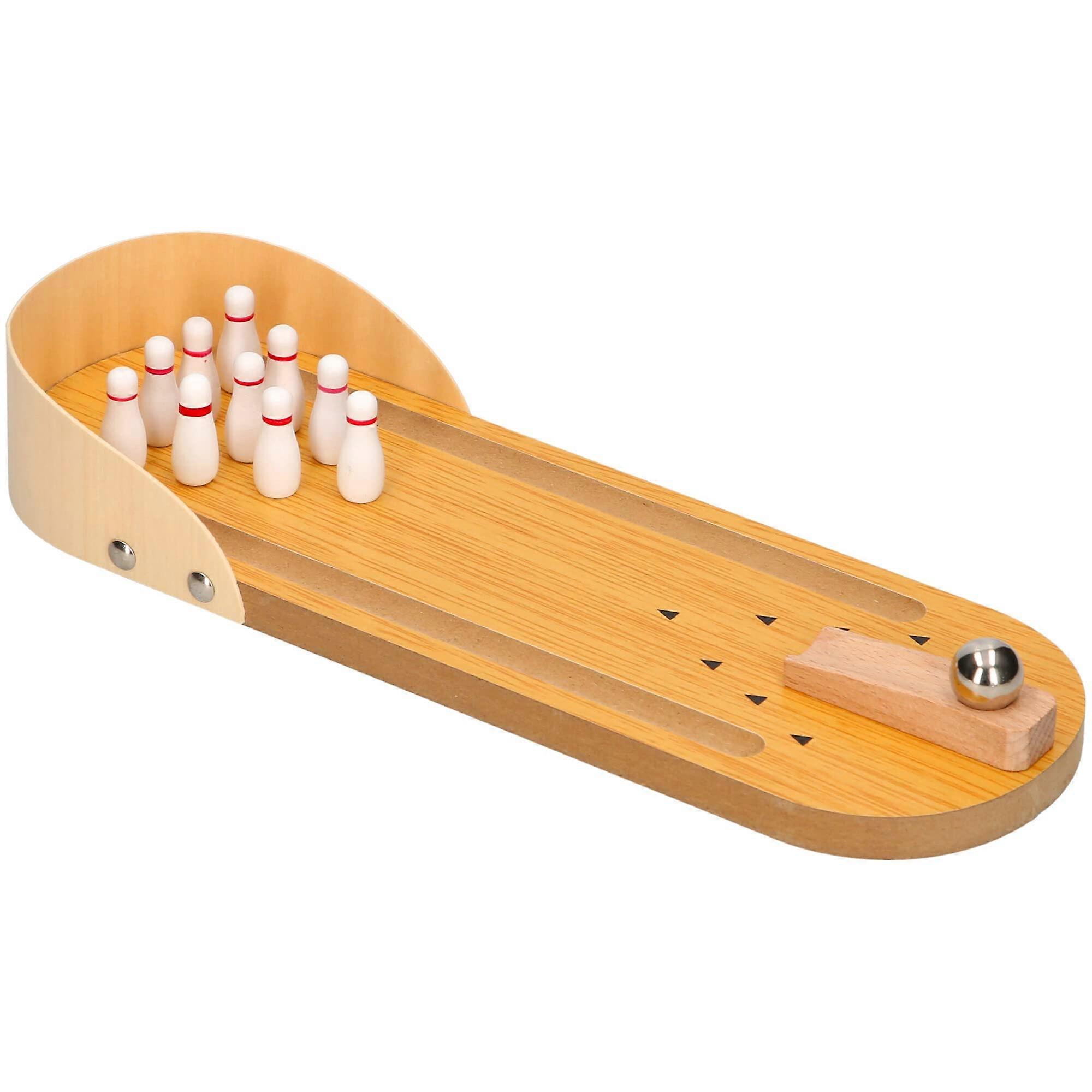 8212 Wooden Bowling, Brown, Large