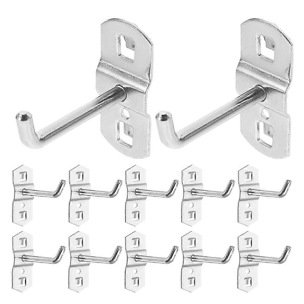Wall Panel Tool Hooks Garage Storage Iron Shape Pegboard Wall Hooks 2.36X2.36X0.24IN Tool Organization 12Pcs