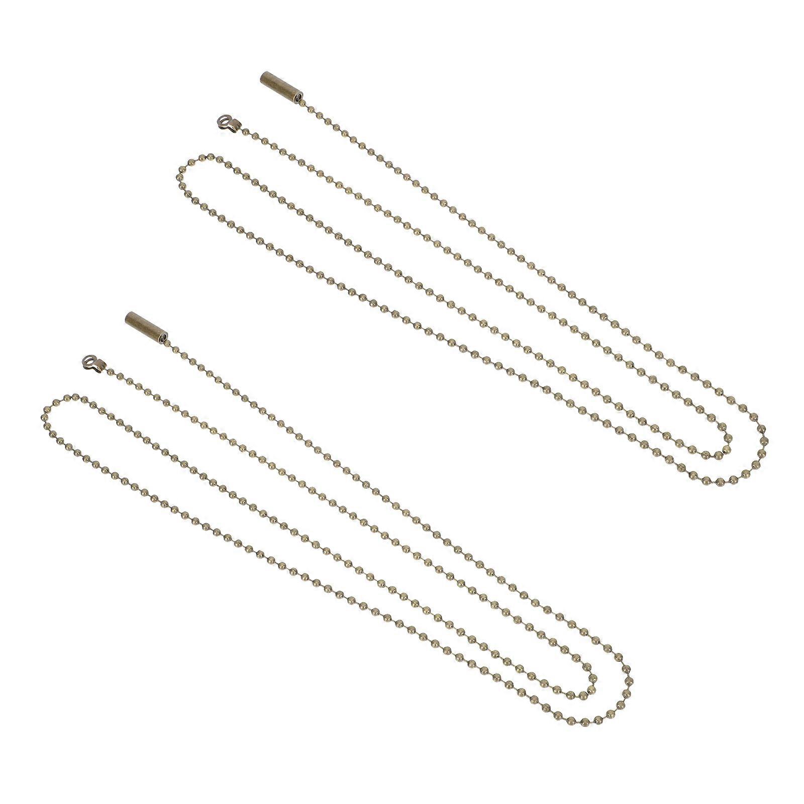 Light Chain Pull Extender Durable Lamp Chains Beaded Ball Switch Extension Metal 100x1.9cm 2Set
