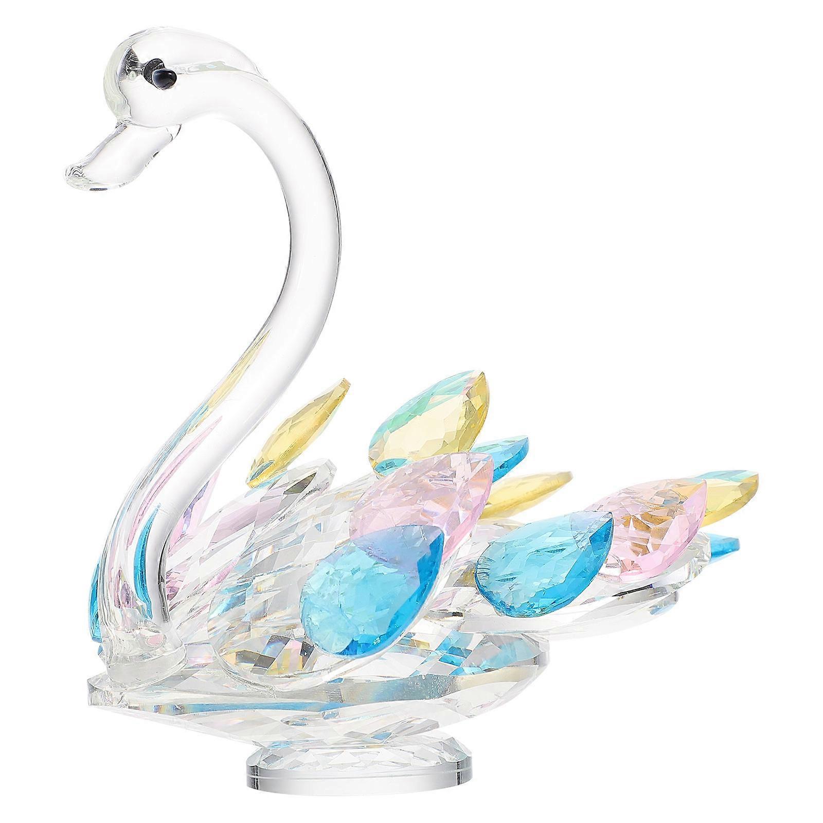 1Pc Decorative Desktop Crystal Swan Ornament Home Office Decoration