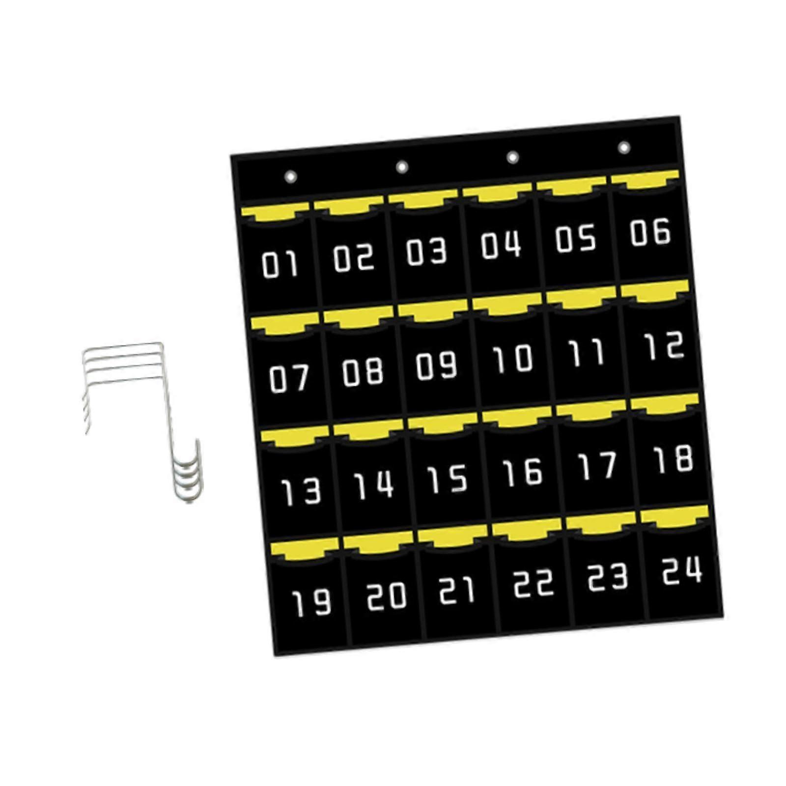 Hanging Classroom Organizer for Mobile Phones and Calculators, 24 Pocket Storage Solution, Durable Fabric, Wall-Mounted