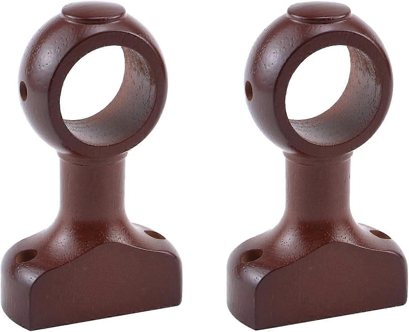 Set of 2 Wooden Curtain Rod Brackets - Supports for 3.6cm Rod