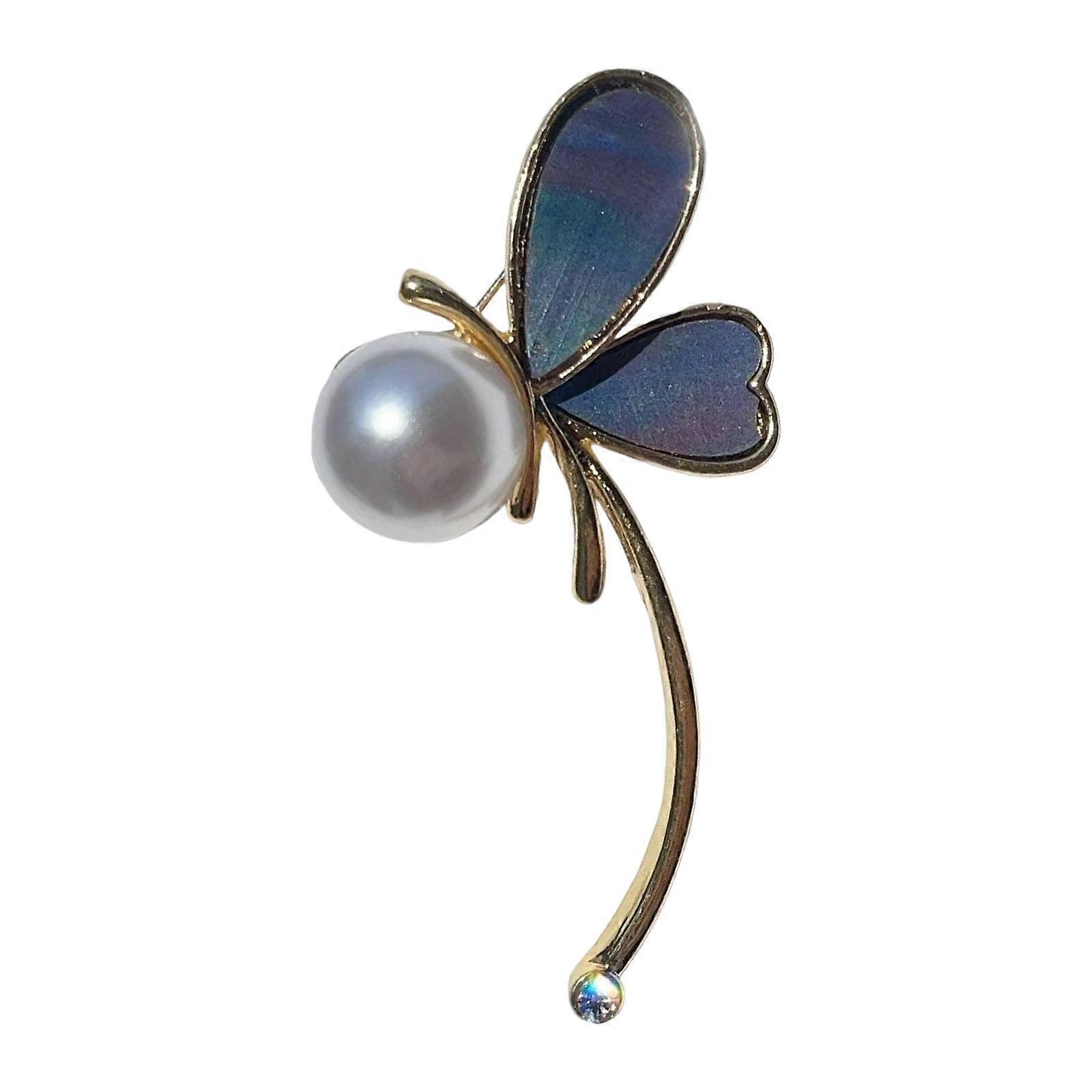 Trendy Pearls Butterfly Jewelry Elegant Waterdrop Shape Designs Sturdy Alloy Brooch Portable for Social Event Multicolor