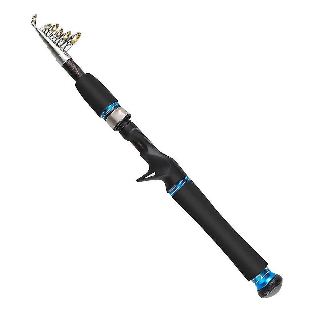 Fishing rod, telescopic rod, lightweight, sensitive, 2.1 m, ultralight fiber, for travel, trout fishing