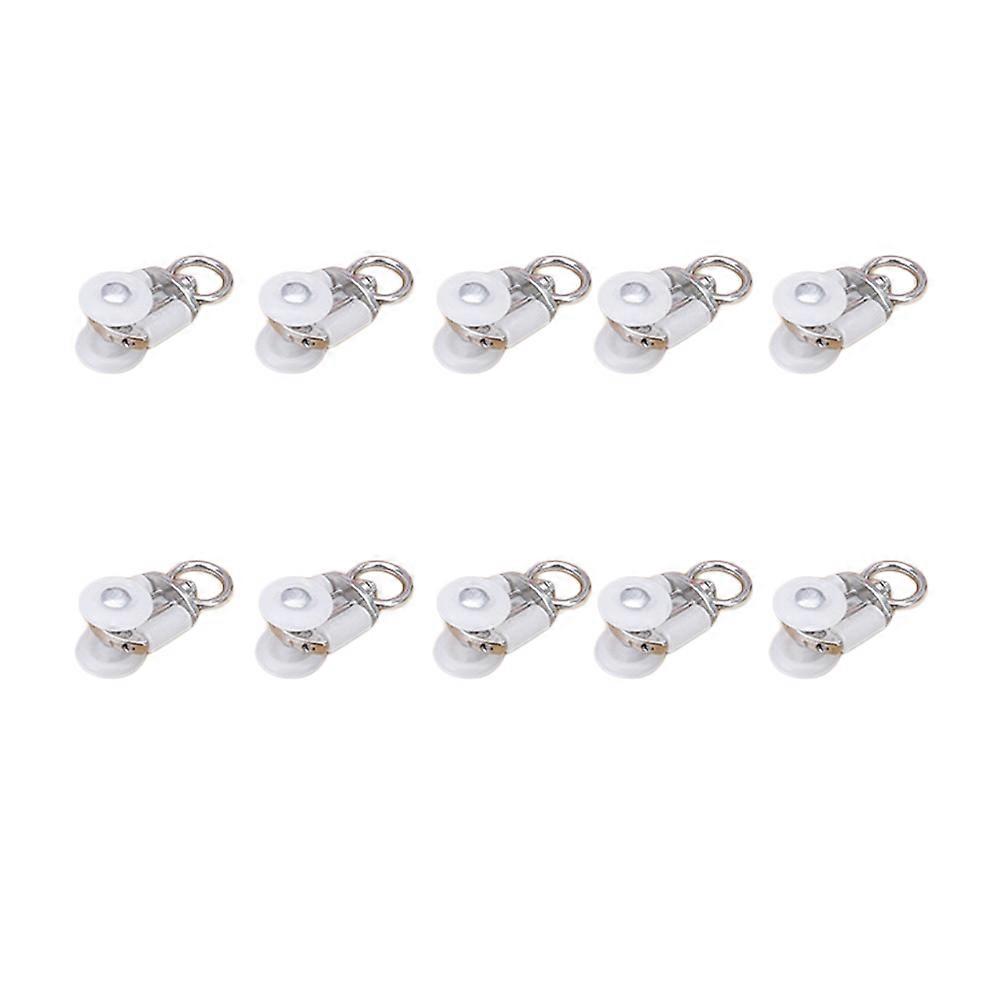 20pcs Plastic Curtain Rail Track Wheels with Hooks, Sliders for Easy Installation, Compatible with Standard Traversing Rods
