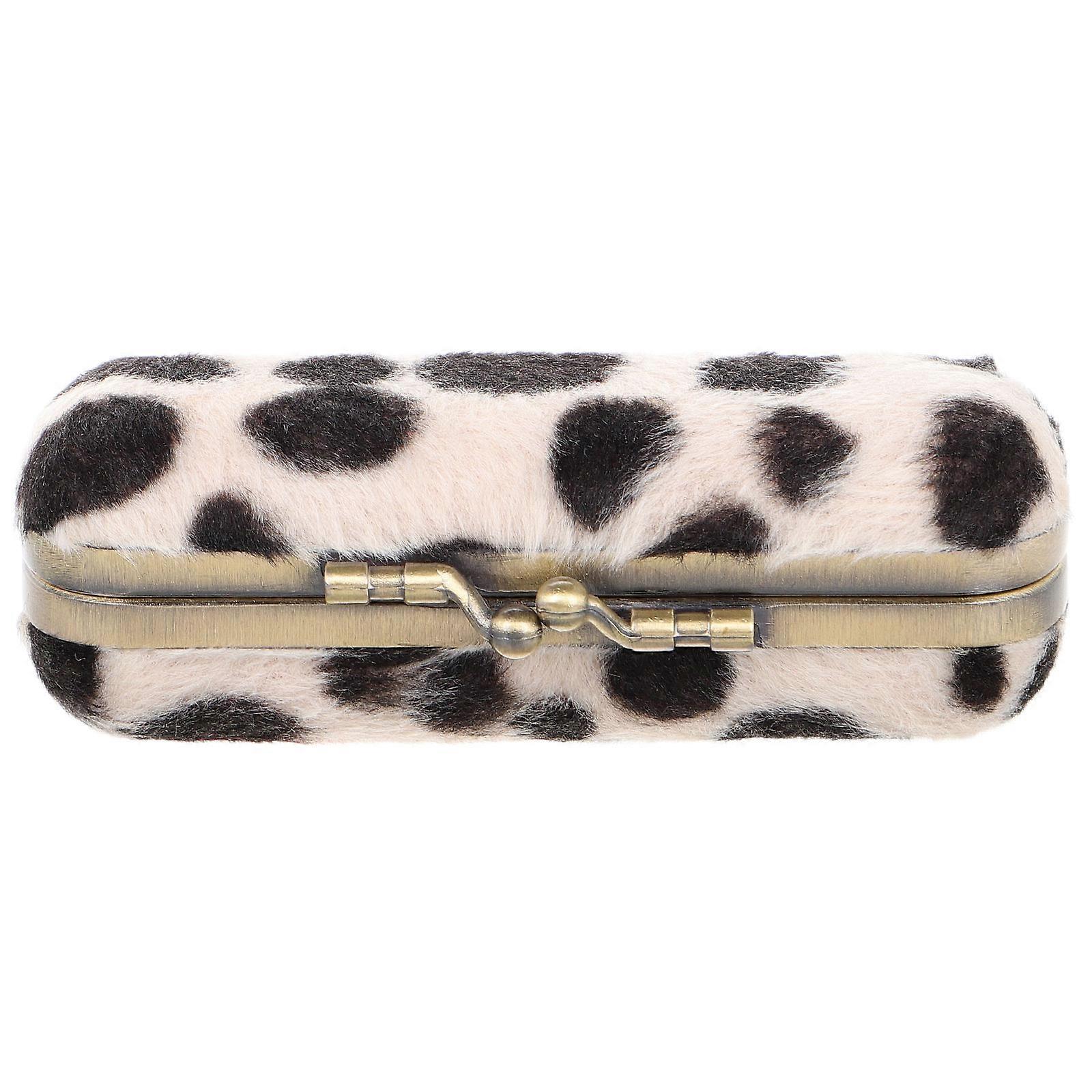 Portable Lipstick Holder With Mirror For Women Travel Multi-functional Container Velvet Lining 9.50X3.50X3.00CM 1Pack