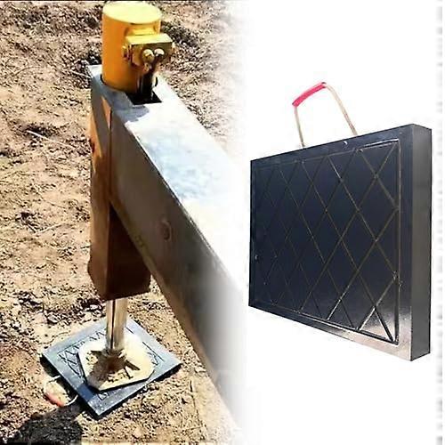 Black outrigger pads for forklifts, stackable, density jack landing pads
