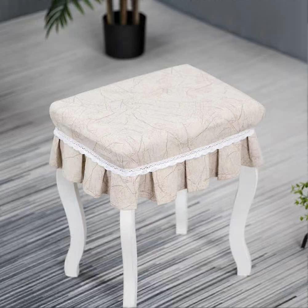 Rectangular Dressing Table Stool Cover with Strap,Nonslip Makeup Seat Cover with