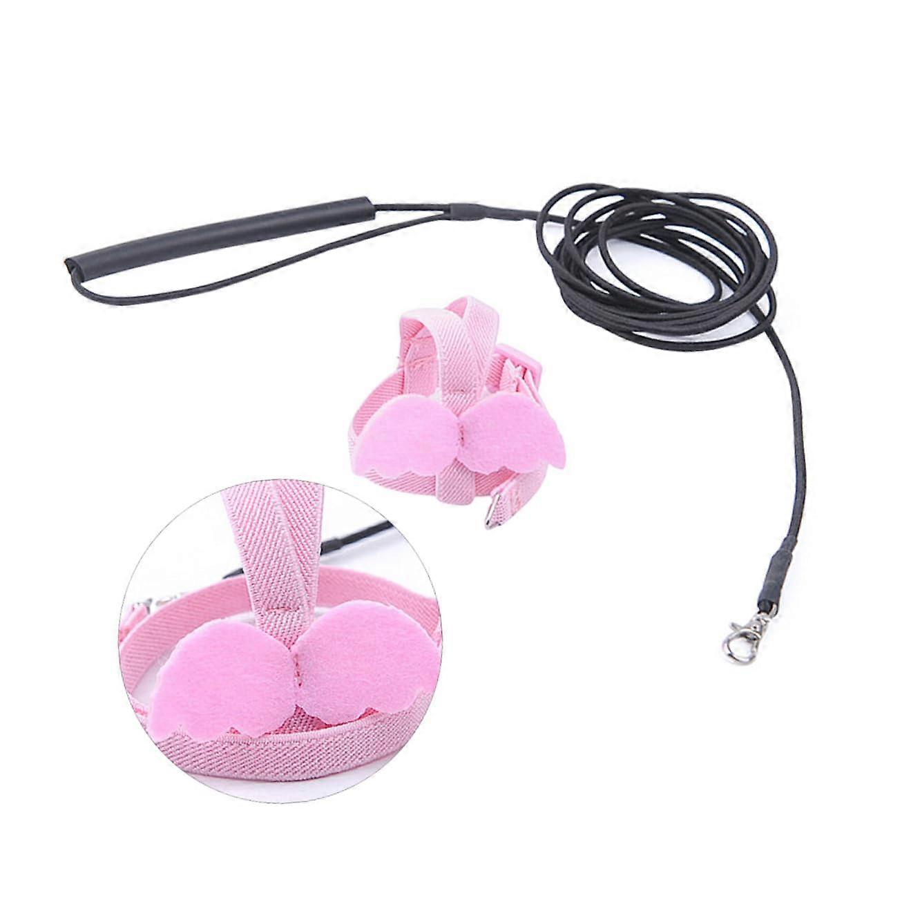 Adjustable Parrot Harness With Tether Line And Elastic Sleeves For Outdoor Flying - Durable Safe Pet Bird Harness