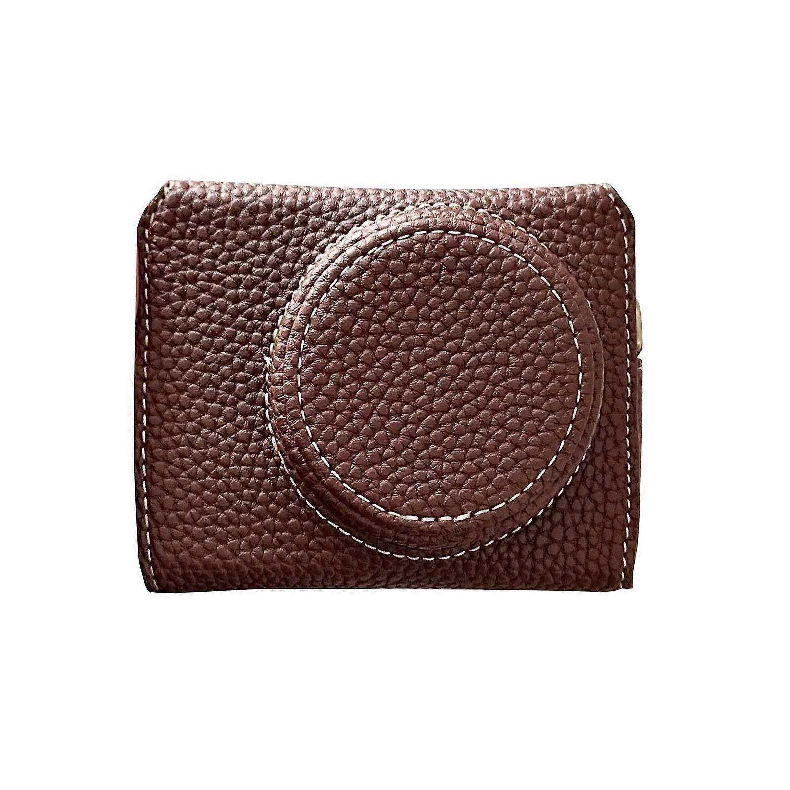 Retro Camera Case for ZV1F/ZV1M2, Leather Pouch with Tripod Mount (Brown)