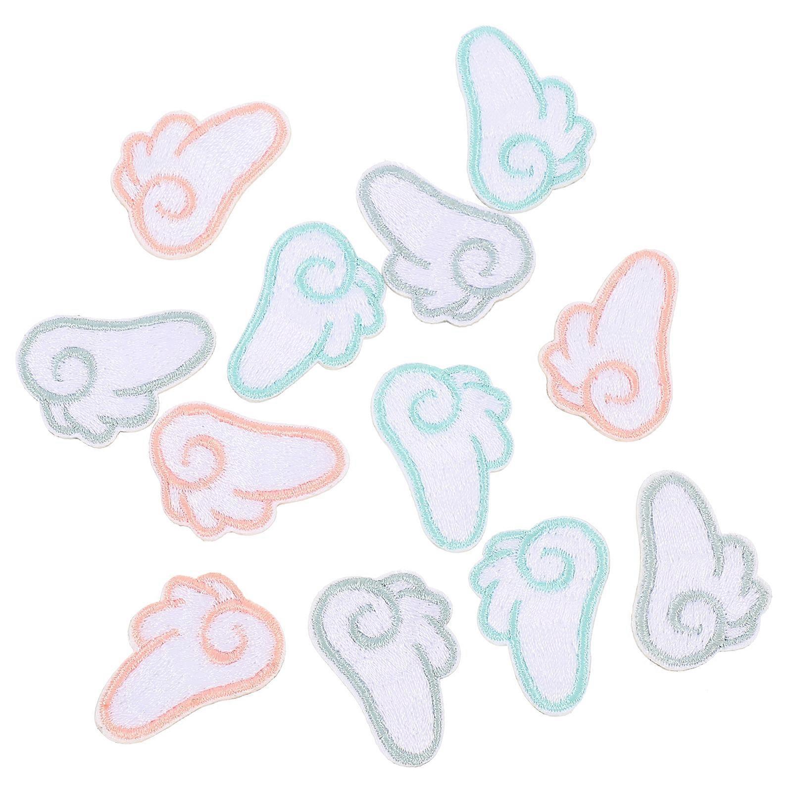 DIY Selfadhesive Cloth Patches for Customizing Clothes Shoes with Assorted Colors and Angel Wing Design 6 Pairs