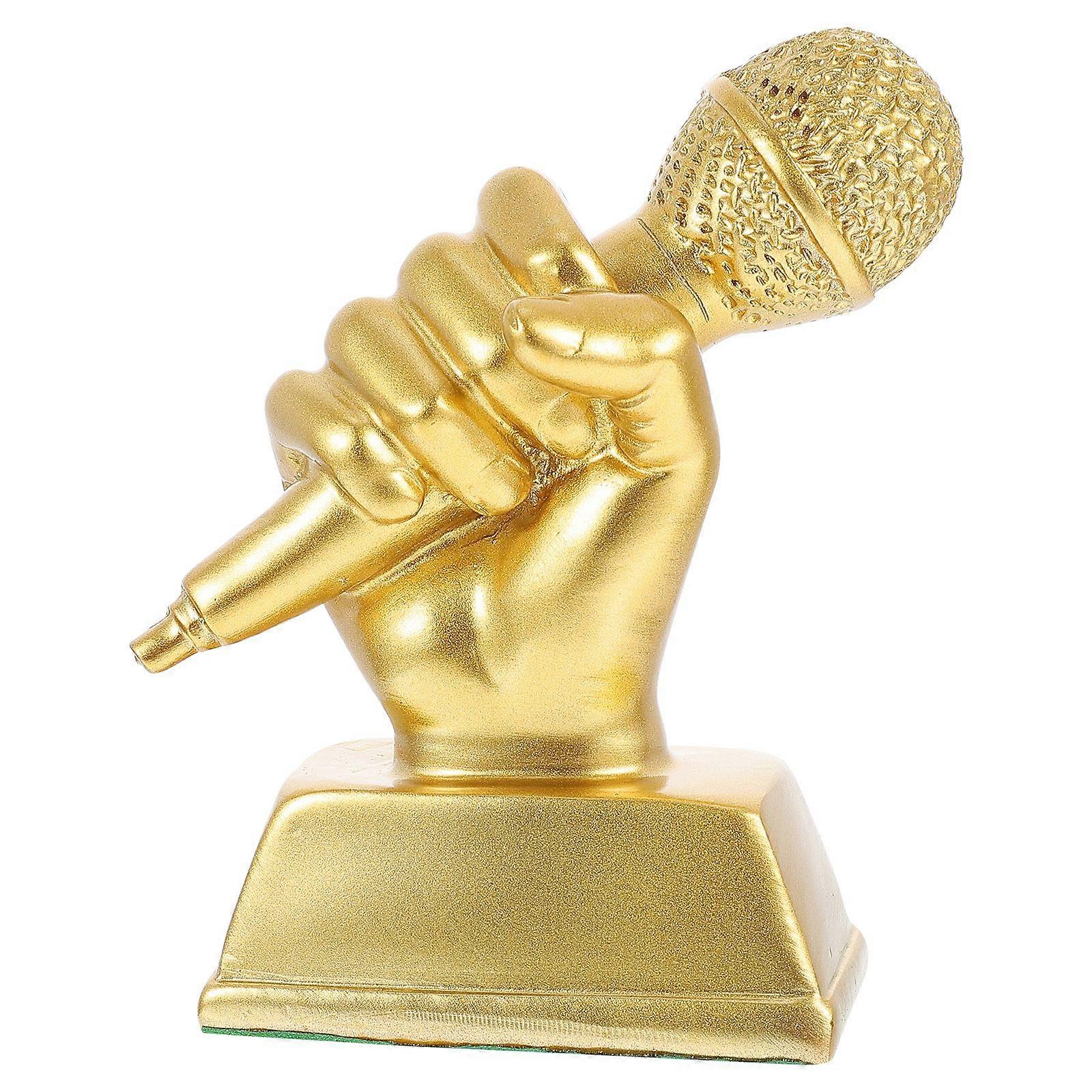 Microphone Trophy Adornment Singing Competition Nagroda Dziecięce Trofeum Muzyczne