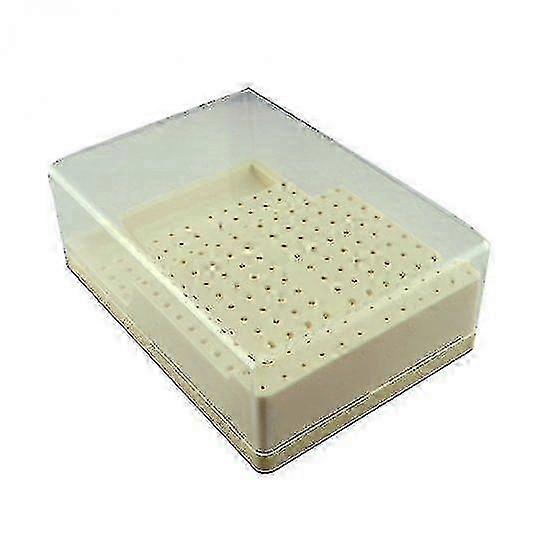 Plastic Bur Block Holder Station with Lid - Holds 168 Hole Burs for Organized Dental Tools by Zekai