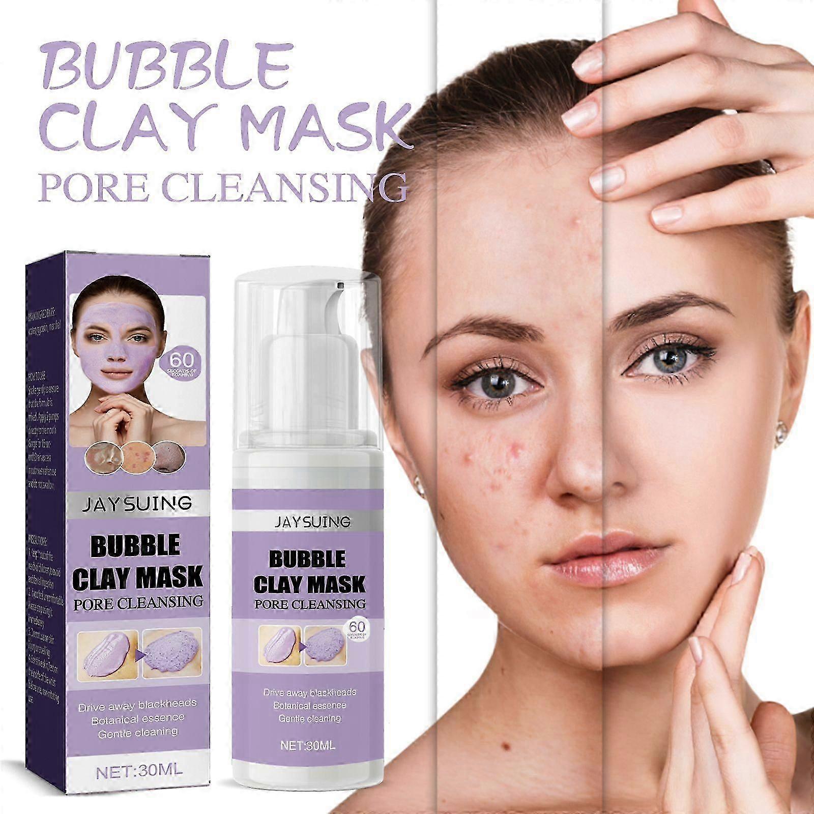 Detoxifying Bubble Clay Mask for Blackhead & Blemish Removal - Deep Cleansing