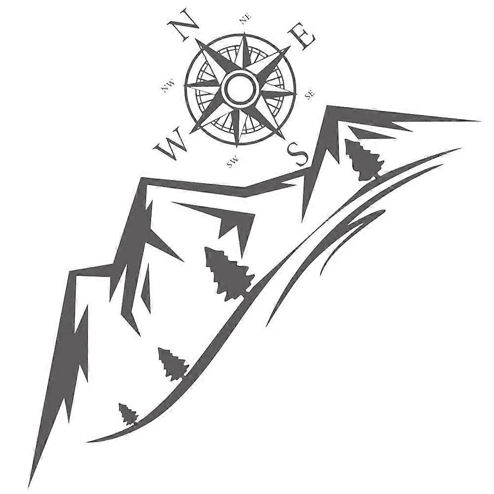 Car Decoration Sticker Mountain Pattern Dark Grey 150X50cm PVC 2Pcs