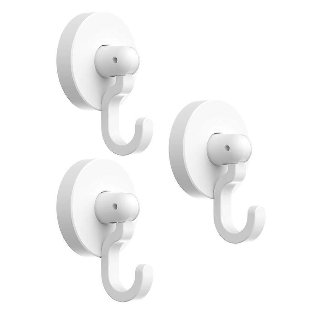 Door Hooks 3Pcs White Plastic Self-Adhesive Hooks with Rust-Resistant Design for Home Use
