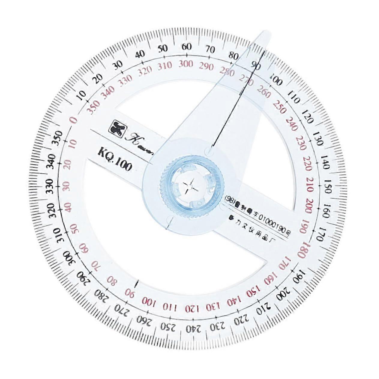 360 Degree Protractor for Woodworking, Portable Drawing Tool with Ruler Scale, Geometry Measurement for Students