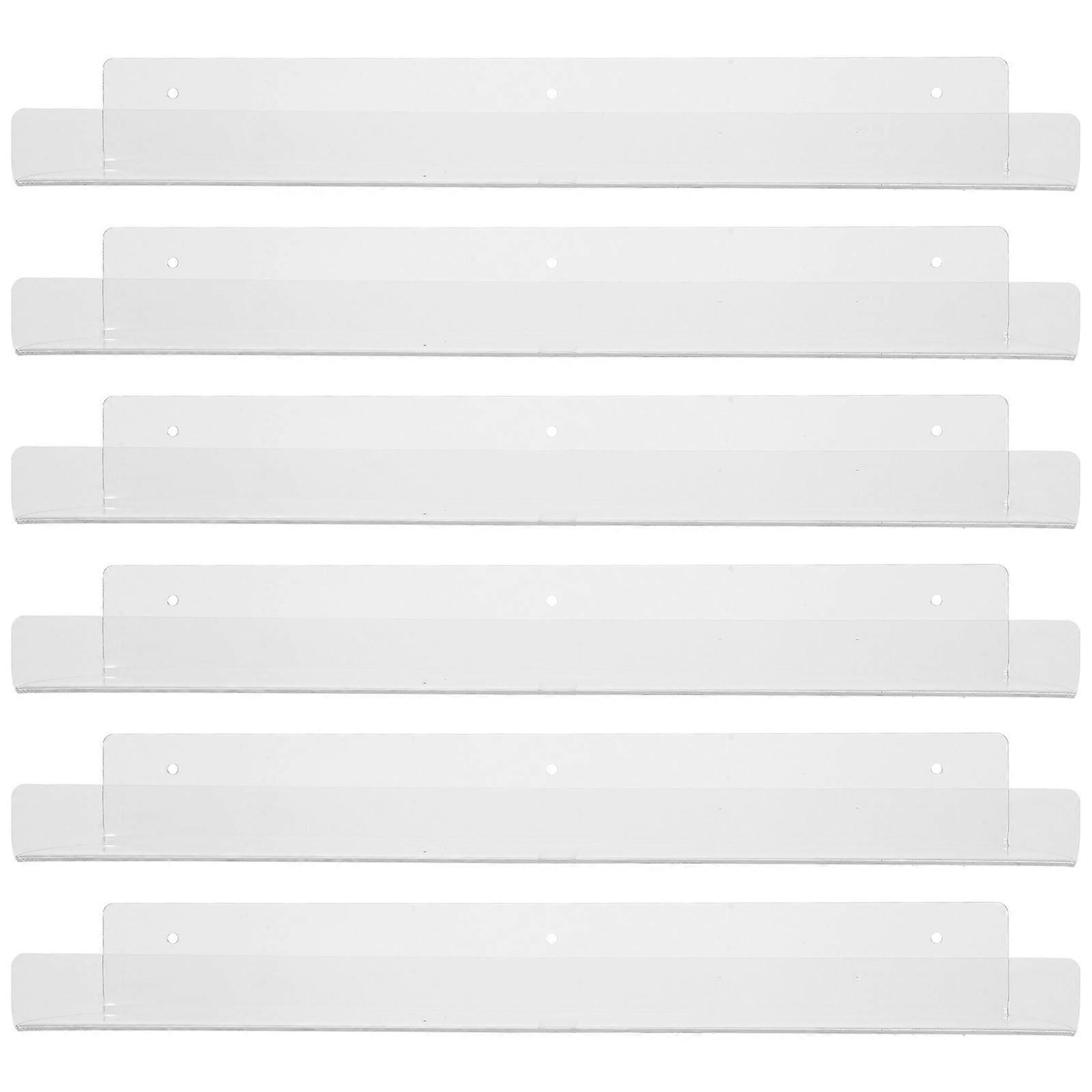 Nursery Shelves For Wall Acrylic Display Wall Shelf Rectangular Shape Wall Organizer 6 Sets