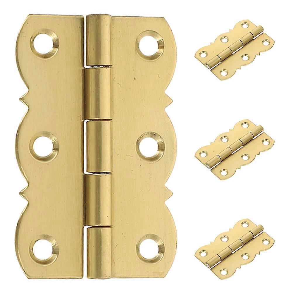 4pcs Small Copper Piano Hinges for Wood Boxes – Durable Folding Butt Hinges for Cabinets, Crafts & DIY Projects – Gold Finish Hardware